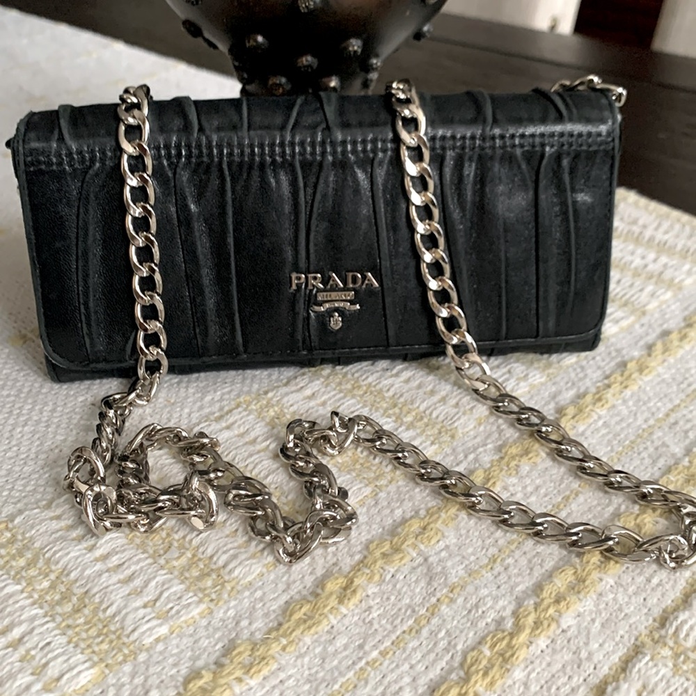 Prada Black Quilted Leather Chain Shoulder Bag
